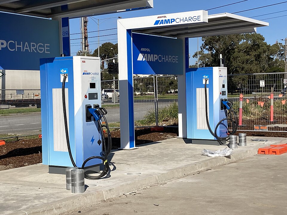 An EV charging station in Australia.